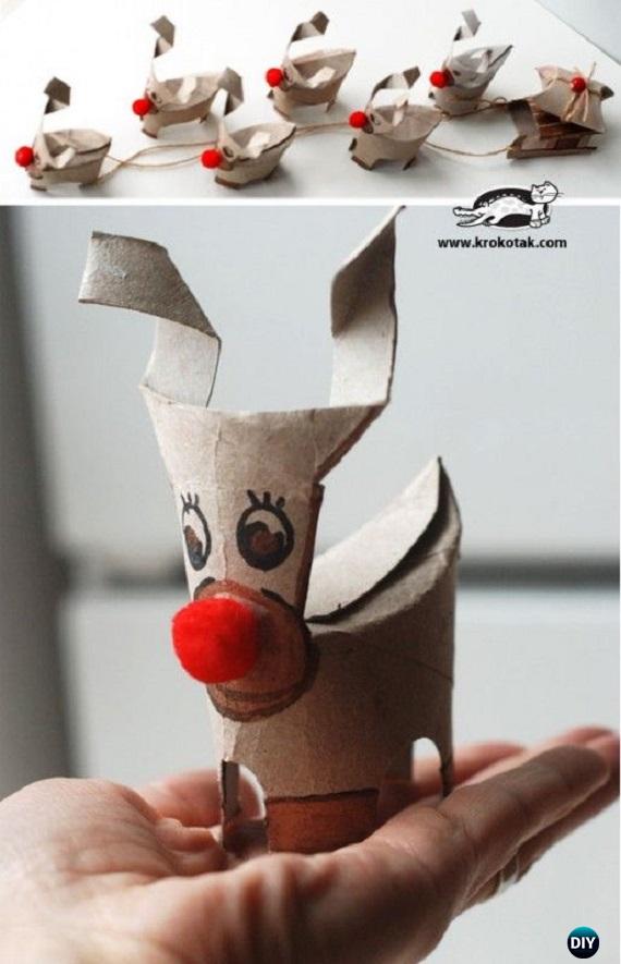 DIY Toilettenrolle Weihnachten Hirsch -Tutorial - Papierrolle Weihnachten Handwerk Ideen & Projekte