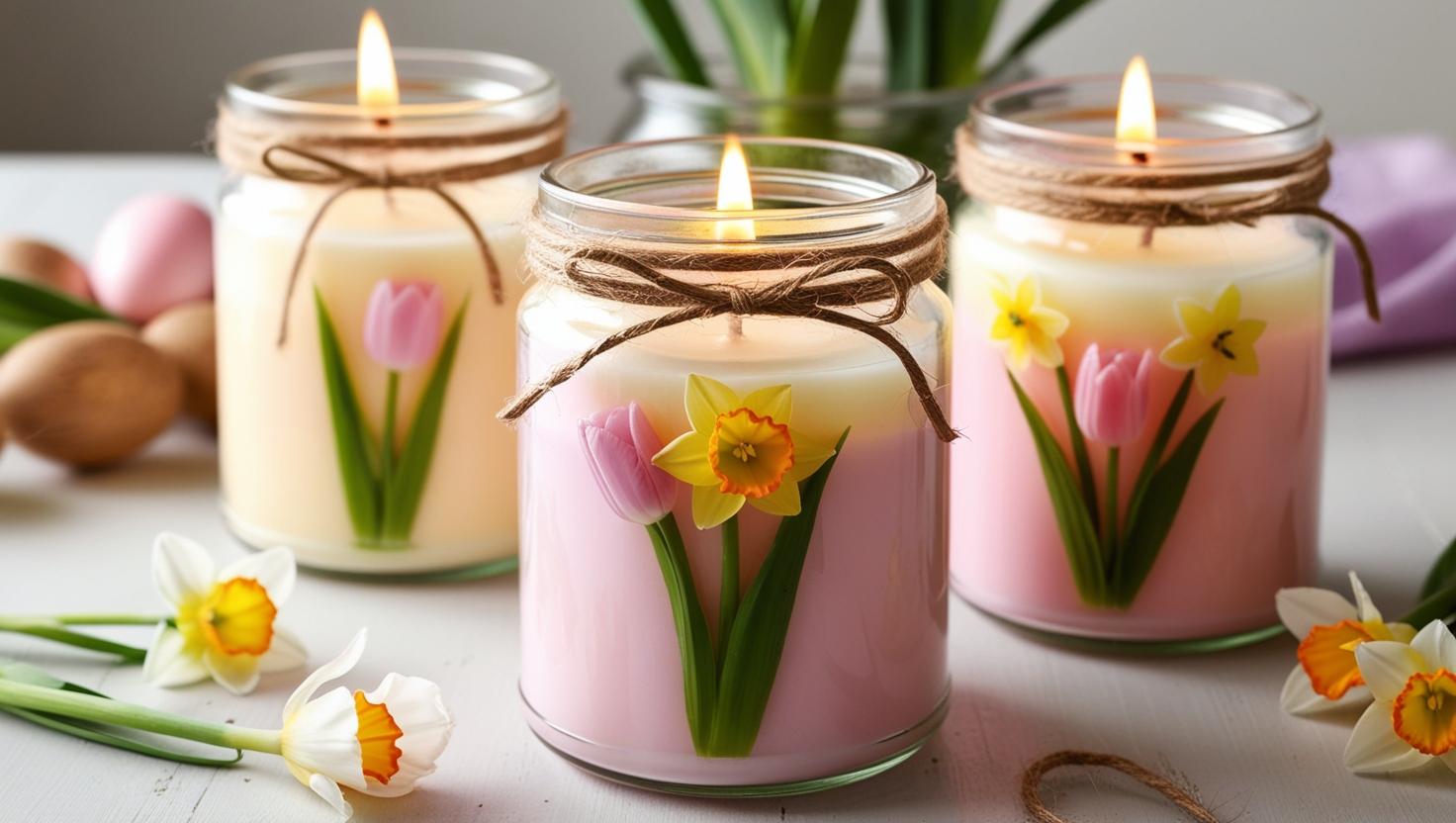 DIY -Glas -Jar -Kerzen für die Osterdekoration