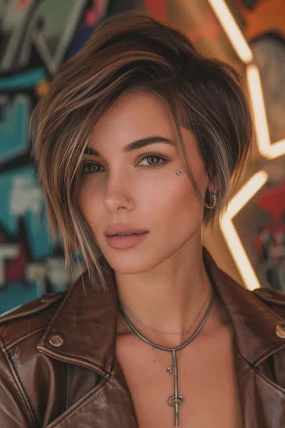 Ausgefallener, strukturierter, asymmetrischer Bob