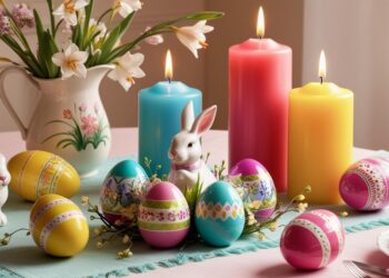Elegante Osterdekorationsideen mit Kerzen