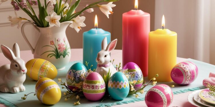 Elegante Osterdekorationsideen mit Kerzen
