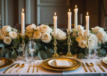 Hochzeitstischdekor mit jedem Kerzenstil