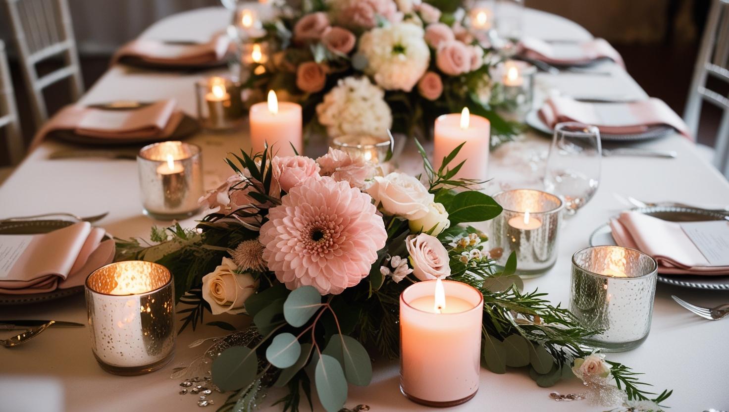 So zeigen Sie Kerzen für Hochzeitsmittelstücke