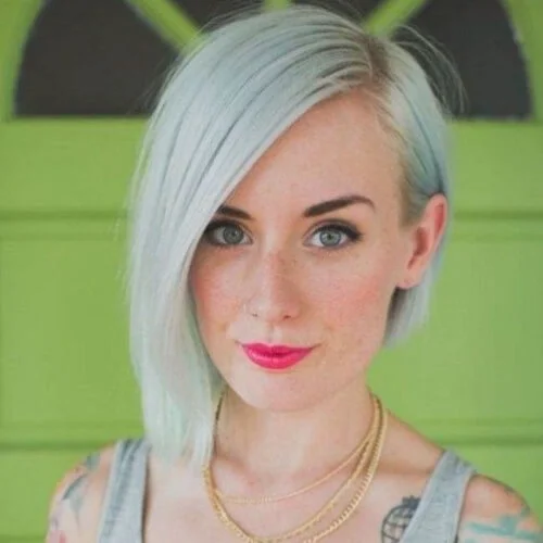 Eisiger silberner Bob