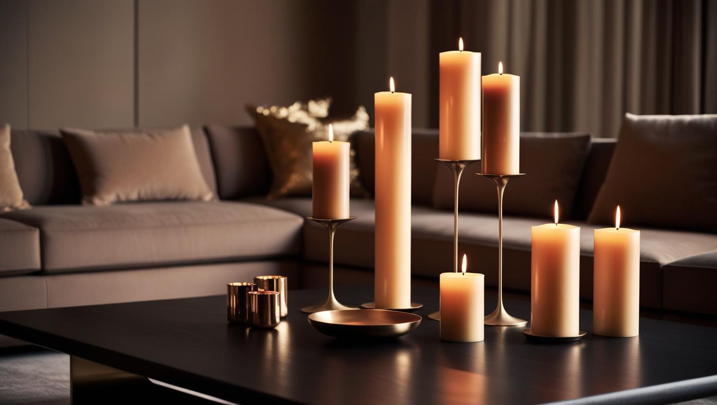 Einbeziehung von Kerzen in das Wohnzimmerdekoration