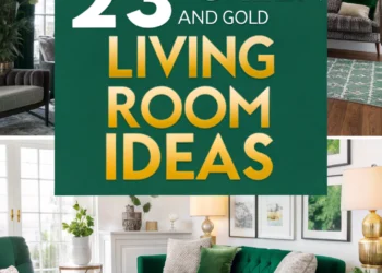 23 Ideen für grüne und goldene Wohnzimmer
