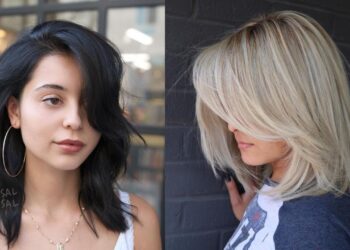 30 moderne Möglichkeiten, einen langen Bob mit Pony zu stylen