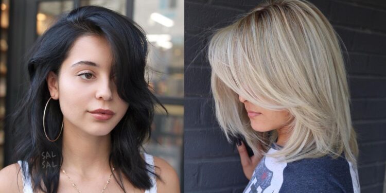 30 moderne Möglichkeiten, einen langen Bob mit Pony zu stylen