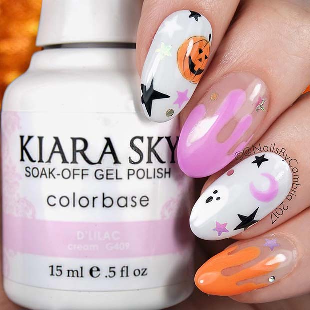 Süße und elegante Halloween -Nägel 
