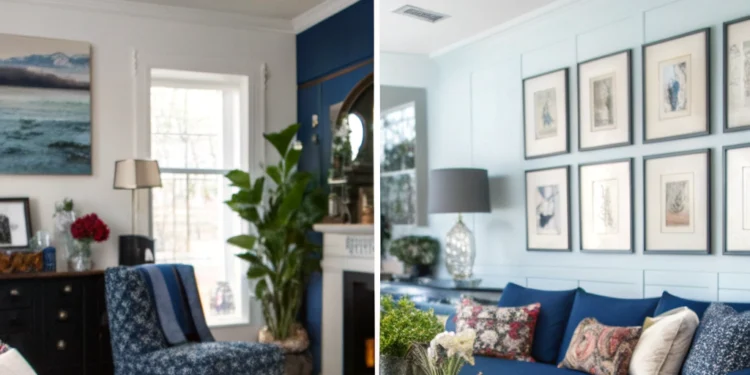 30 marineblaue Wohnzimmer Dekor Ideen