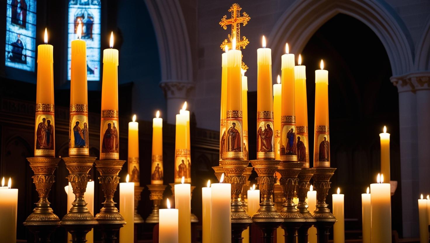 Paschal -Kerzen in Kirchen