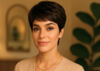 Die kurze Haarrevolution beginnt mit einer geschichteten Pixie