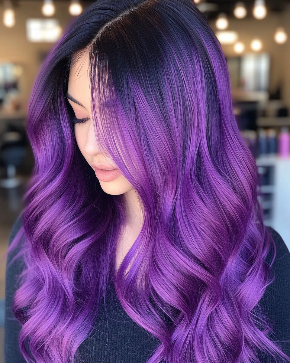 Schlanke elektrische lila Wellen