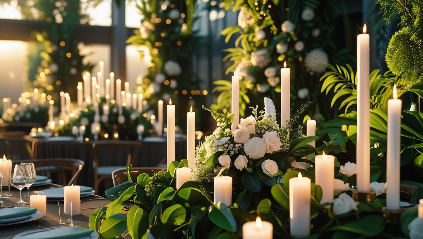 Die Rolle von Kerzen im botanischen Hochzeitsdekor