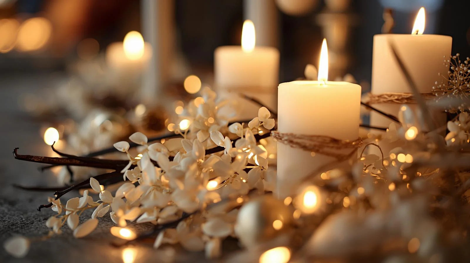 Neujahrskerzen mit Vanilleduft