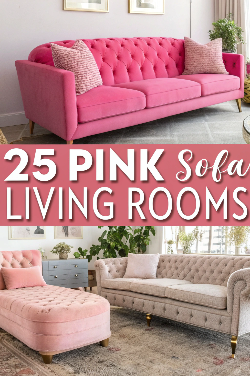 25 rosa Sofa Wohnzimmer