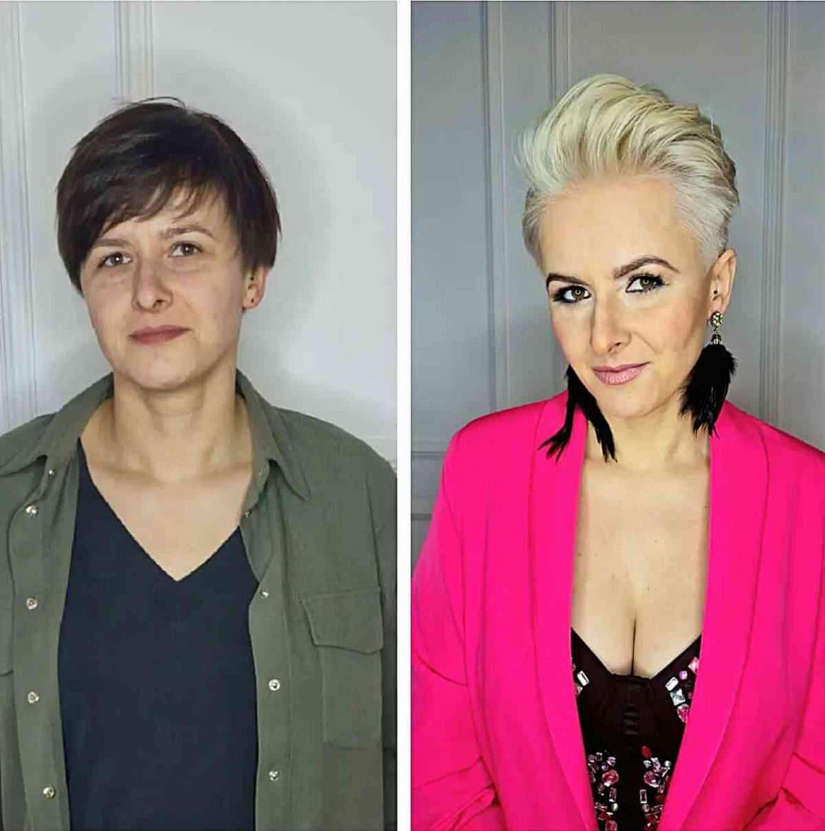 Erstaunliche blonde Pixie -Makeover für Frauen mit einer neuen stilvollen Atmosphäre