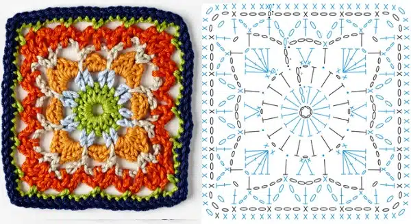 tolle gehäkelte Blumenquadrate 4