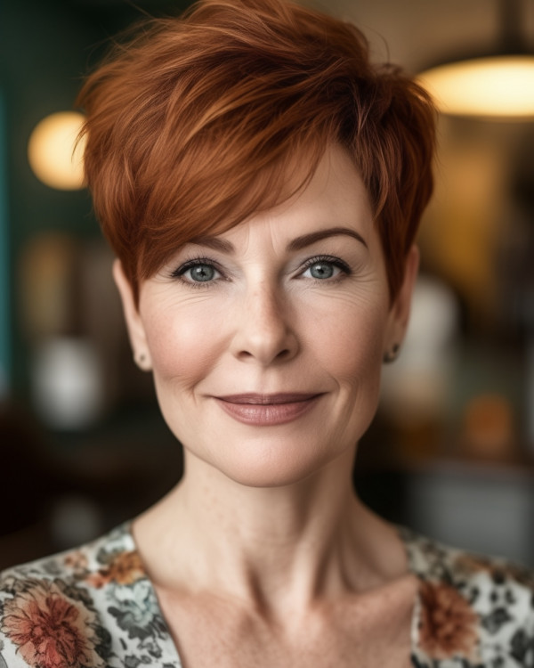 Burnished Auburn Pixie für Frauen über 60