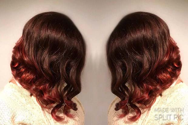 Herbst Red Ombre Lob für LOB -Frisuren für Herbst und Winter