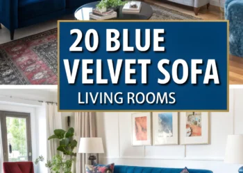 20 verträumte blaue Samtsofa Wohnzimmer, über die Sie besessen sind