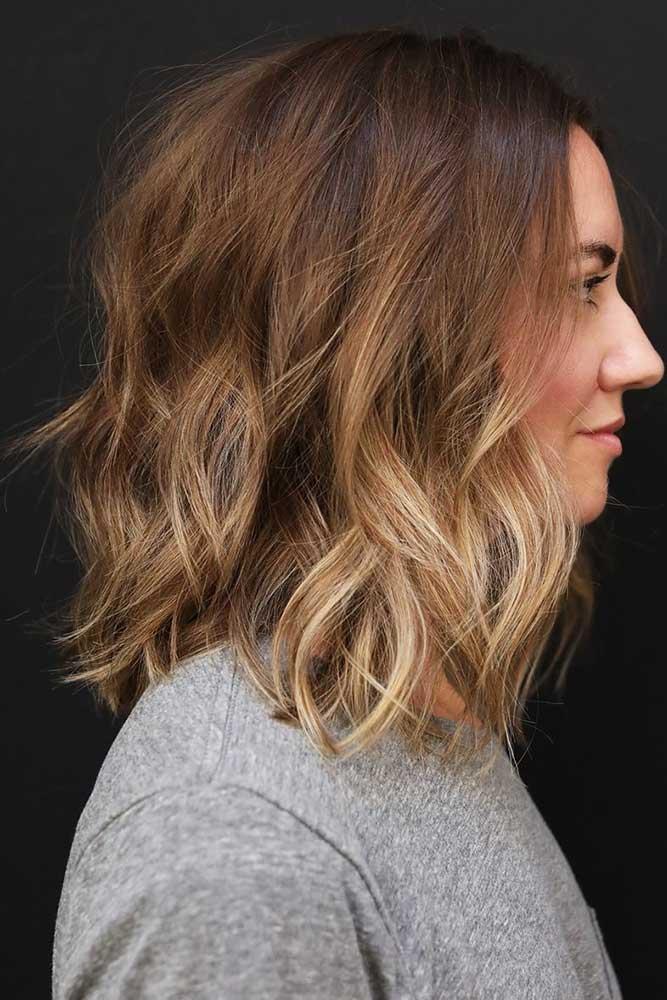 Beachy schulterlange wellige Frisuren Ombre #bob #wavyhair #mediumhair