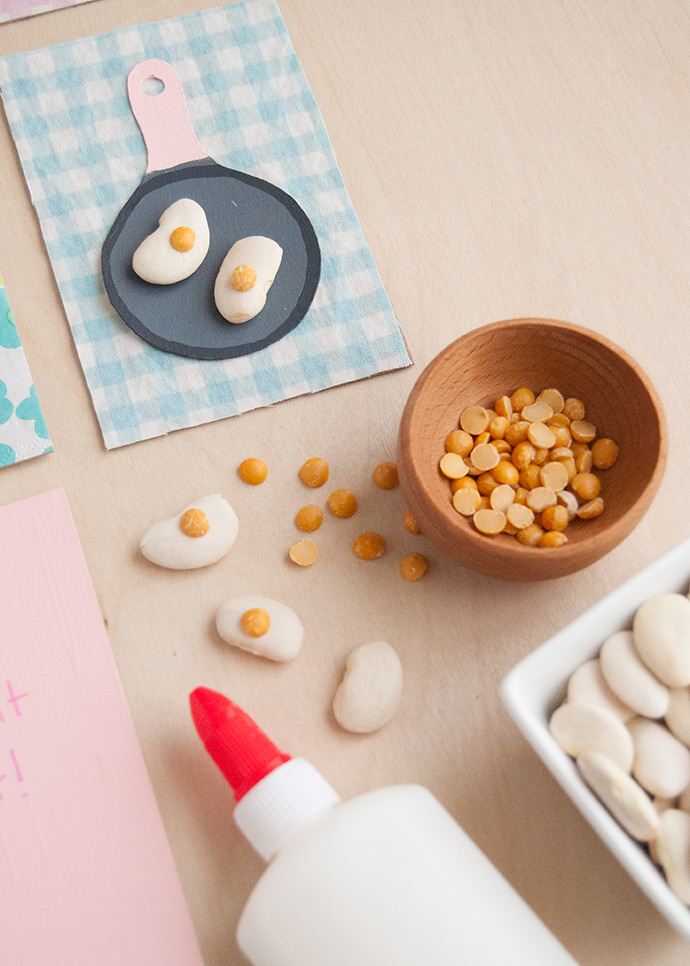 Bohnenkunst -Osterkarten