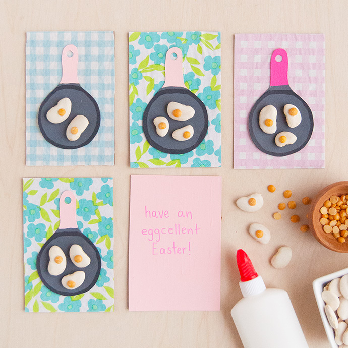 Bohnenkunst -Osterkarten