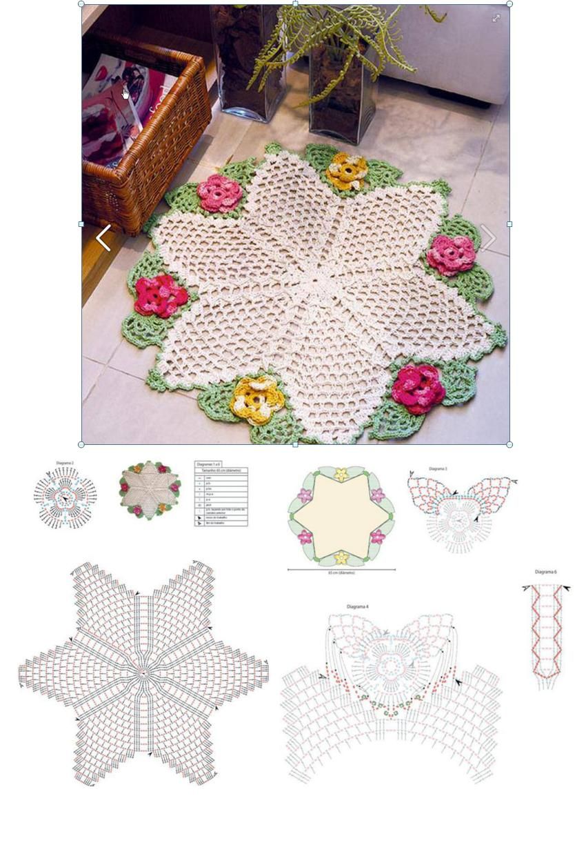 schöne Häkelteppichideen mit Blumen