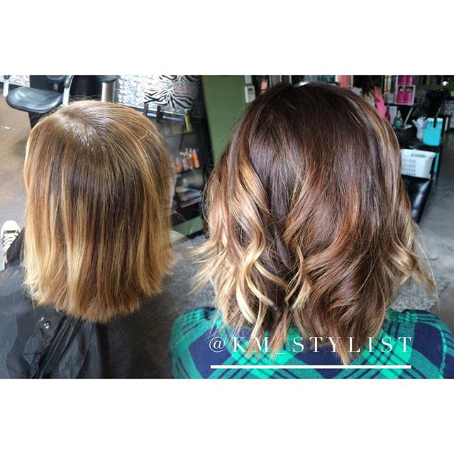Sommer- und Herbst-Balayage-Bob-Schnitt
