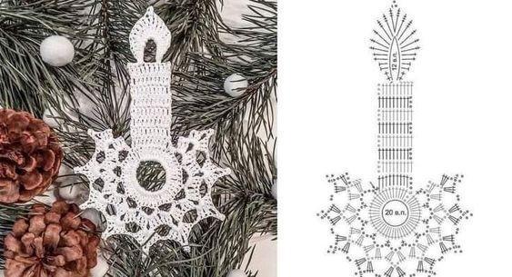 Weihnachtskerze häkeln 6