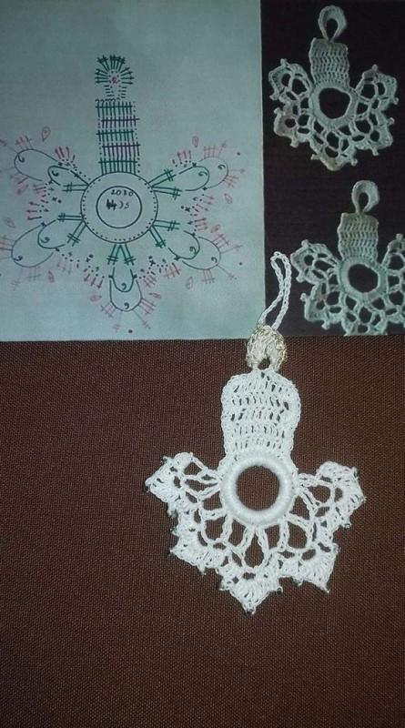 skalierte gehäkelte Weihnachtskerze