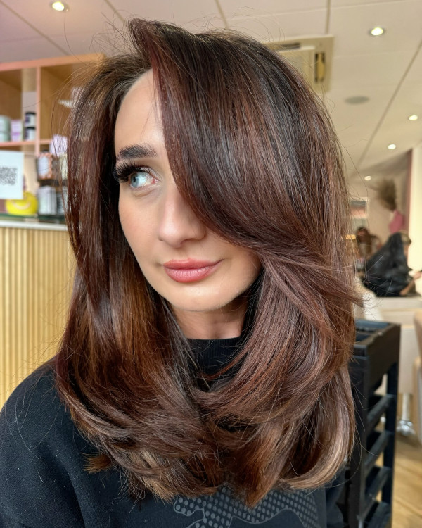 Reiche Mahagoni -Kastanie, Kastanienhaarfarbe Idee