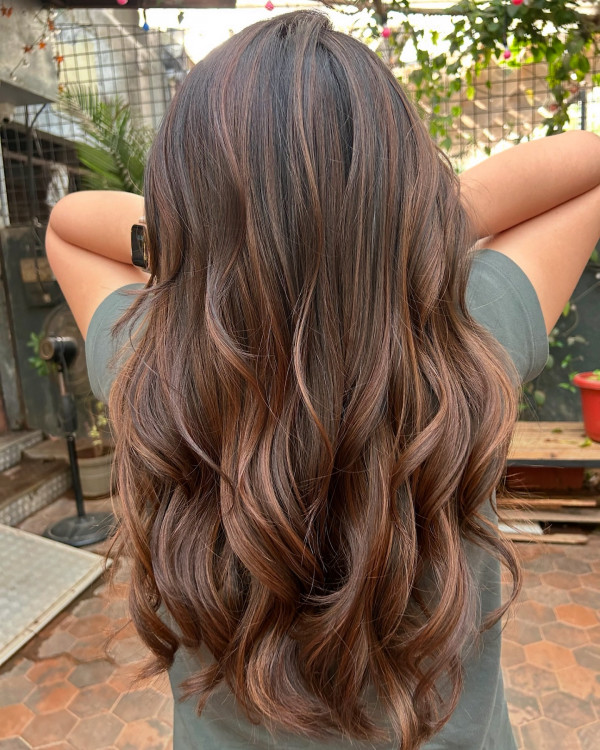 Kastanienbalayage, Kastanien Haarfarbe Idee