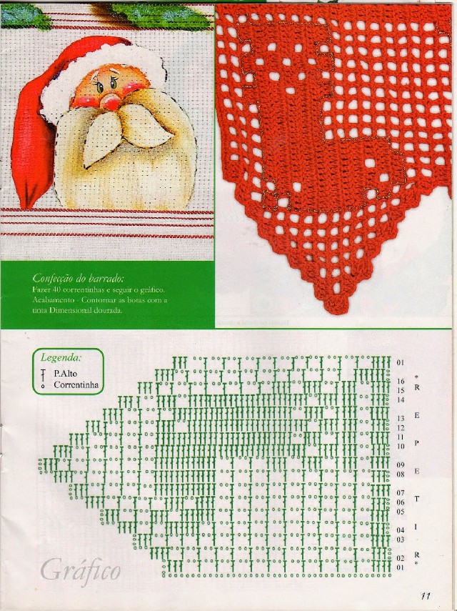 Ideen für weihnachtliche Häkelbordüren 4