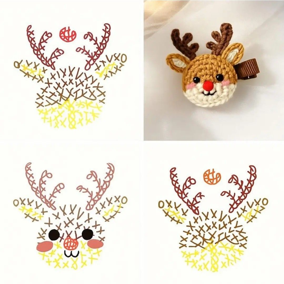 weihnachtlich inspirierter Häkelohrring