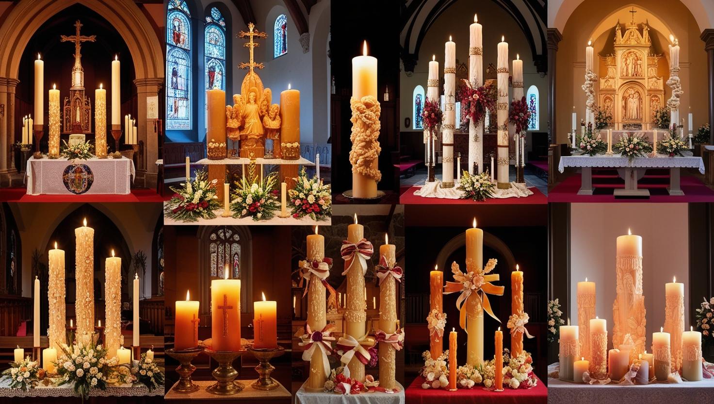 Ideen für Kirchendekoration mit Paschal -Kerzen
