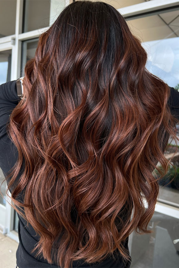 Zimtbalayage, Cinnmon Haarfarbe Idee