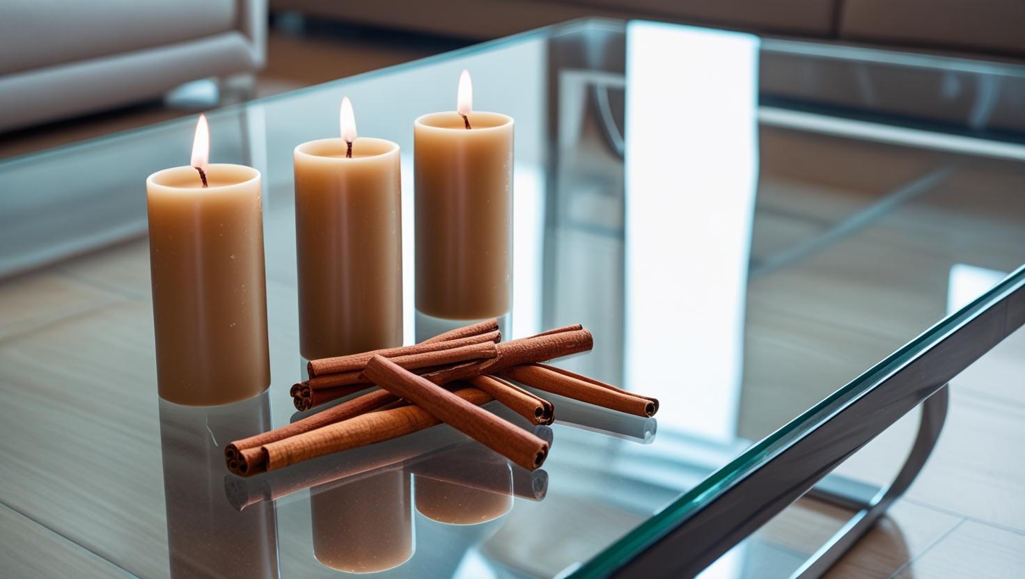 Säulenkerzen mit Zimt-duftend