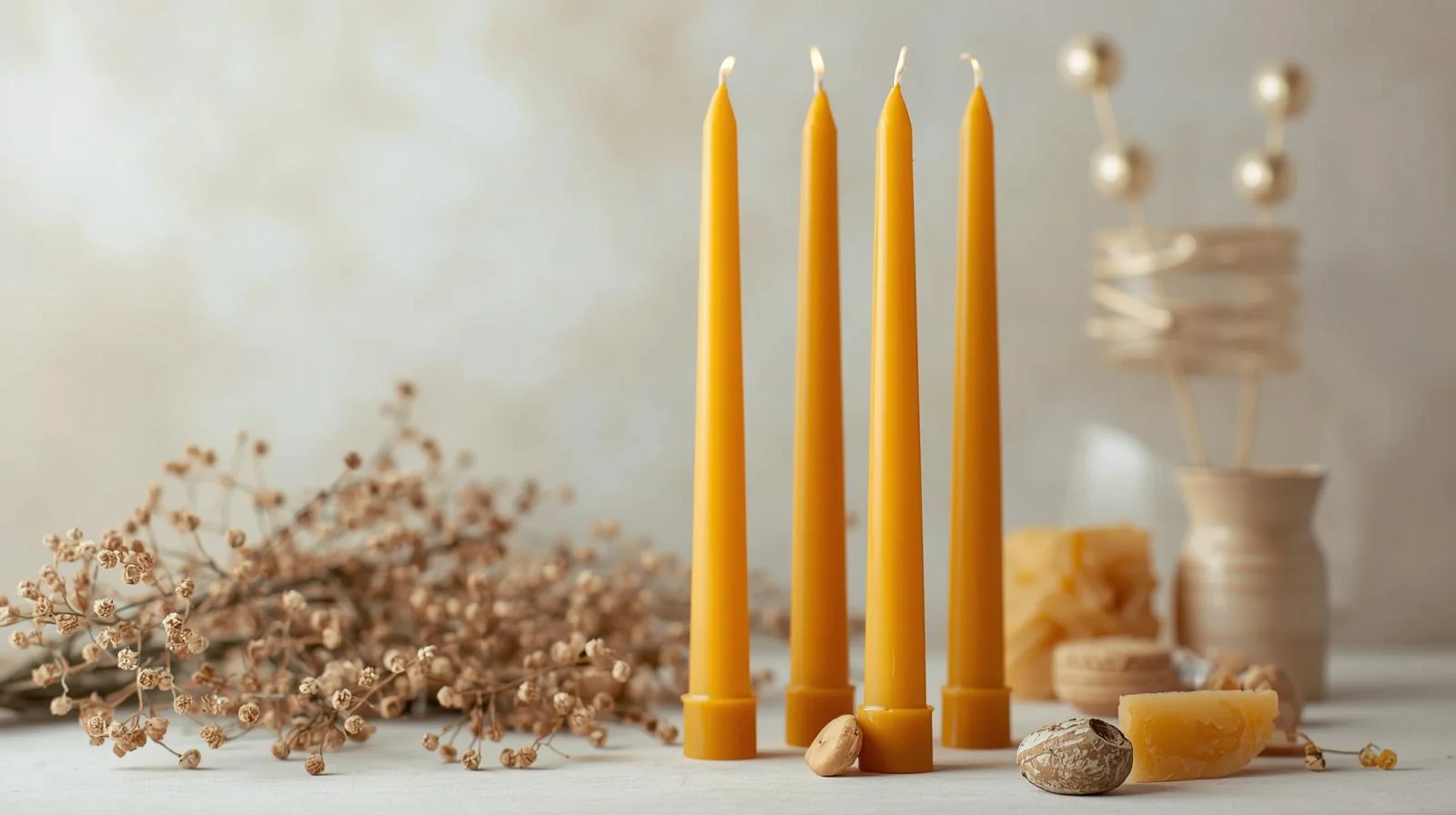 sauber brennende Bienenwachskerzen