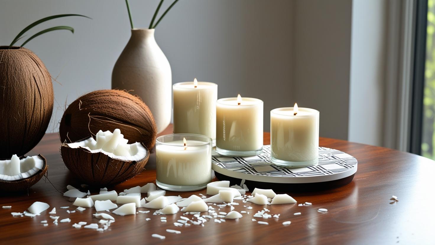 Kokosnusskerzen-Kookonuss-Wachsflocken-moderne Wohnkultur