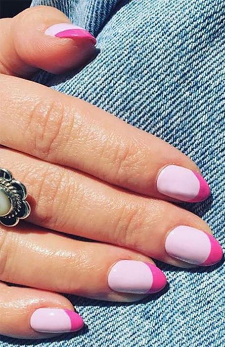 Farbblock French Maniküre