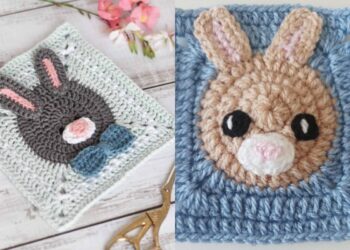 Entzückender Häkelhasen -Oma Square: Freies Muster