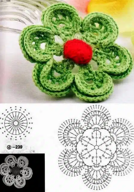 Häkelblüten mit Grafiken 7