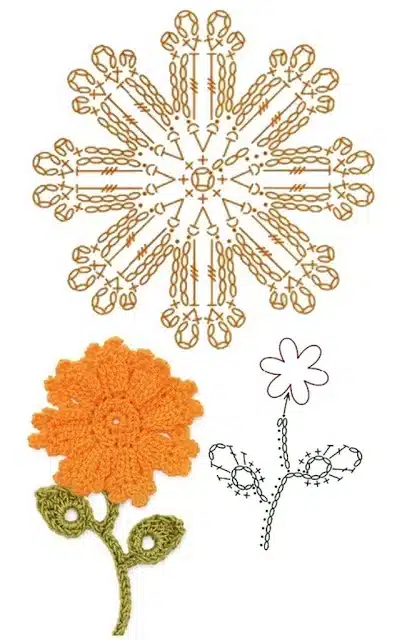 Häkelblüten mit Grafiken 8