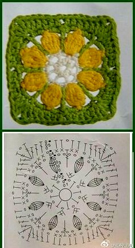 Häkeln Oma -Quadrate mit Graphen 7