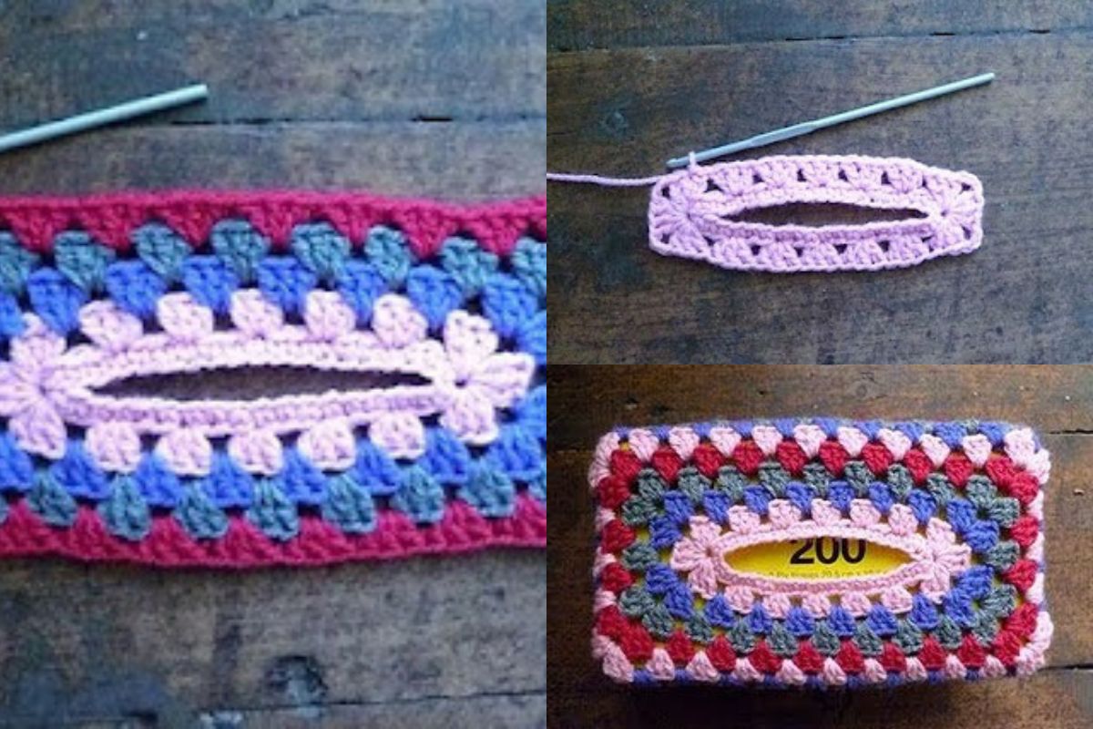 Tutorial des Häkelns Oma Tissue Box
