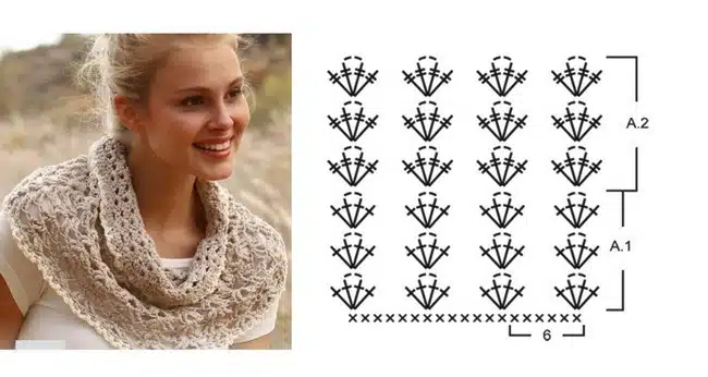 Häkelnackenwärmer mit Grafiken 2