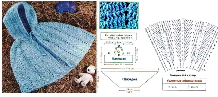Häkelponchos für Kinder mit Muster 2