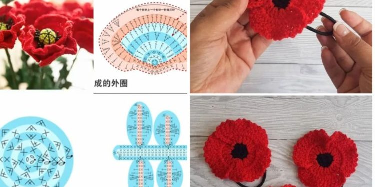 Häkeln poppy -Zubehör -freie Muster – Machen Sie einen Anweisungsstich von Stitch